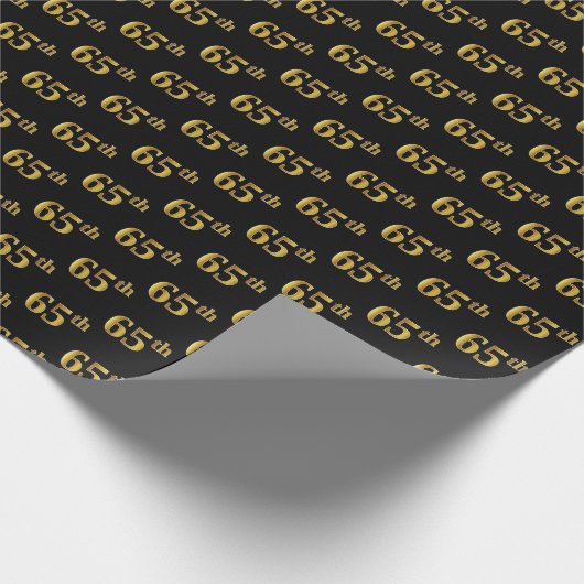 Papier Cadeau Black, Faux Gold 65e (Soixante-cinquième) (Coin)