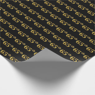 Papier Cadeau Black, Faux Gold 65e (Soixante-cinquième)