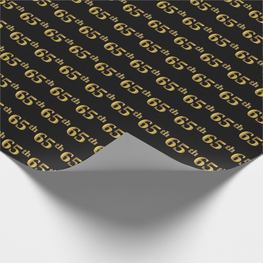 Papier Cadeau Black, Faux Gold 65e (Soixante-cinquième) (Coin)