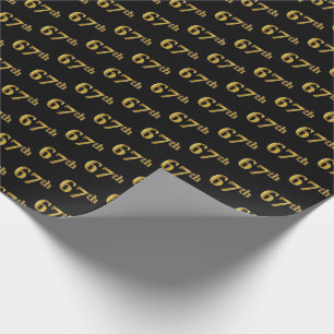 Papier Cadeau Black, Faux Gold 67e (Soixante-septième)