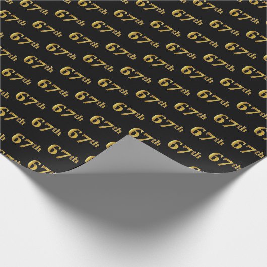 Papier Cadeau Black, Faux Gold 67e (Soixante-septième) (Coin)
