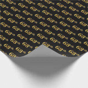 Papier Cadeau Black, Faux Gold 68e (Soixante-huitième)