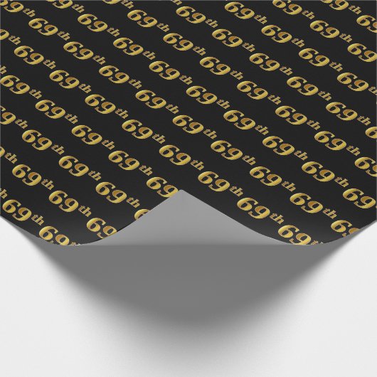 Papier Cadeau Black, Faux Gold 69e (Soixante-neuvième) (Coin)
