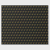Papier Cadeau Black, Faux Gold 6e (Sixième) événement (Plat)
