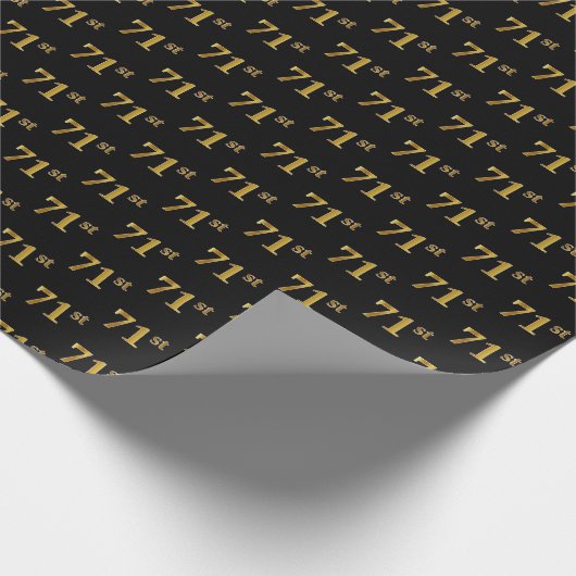 Papier Cadeau Black, Faux Gold 71e (Soixante-et-onze) (Coin)