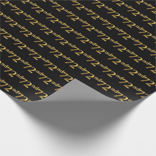Papier Cadeau Black, Faux Gold 72e (Soixante-douzième) (Coin)