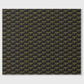 Papier Cadeau Black, Faux Gold 72e (Soixante-douzième) (Plat)