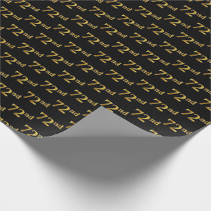 Papier Cadeau Black, Faux Gold 72e (Soixante-douzième)
