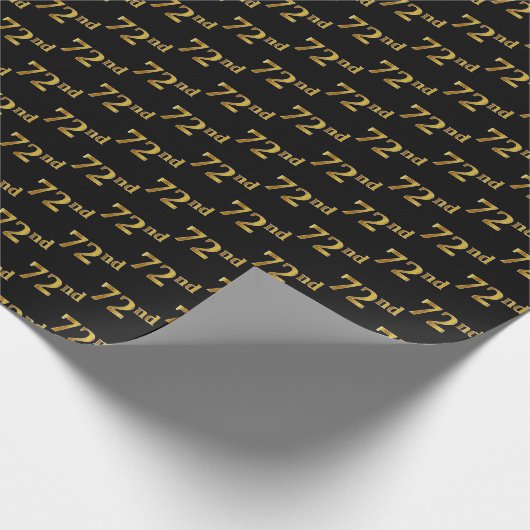 Papier Cadeau Black, Faux Gold 72e (Soixante-douzième) (Coin)