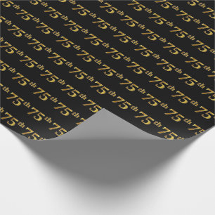 Papier Cadeau Black, Faux Gold 75e (Soixante-quinzième)