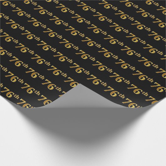 Papier Cadeau Black, Faux Gold 76e (Soixante-seizième) (Coin)
