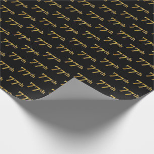 Papier Cadeau Black, Faux Gold 77e (Soixante-dix-septième)