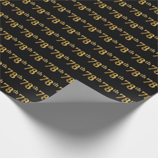 Papier Cadeau Black, Faux Gold 78e (Soixante-dix-huitième) (Coin)