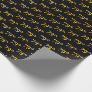Papier Cadeau Black, Faux Gold 79e (Soixante-dix-neuvième)