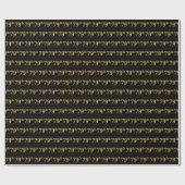 Papier Cadeau Black, Faux Gold 79e (Soixante-dix-neuvième) (Plat)