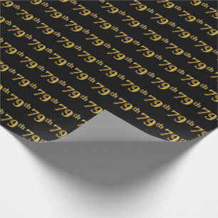 Papier Cadeau Black, Faux Gold 79e (Soixante-dix-neuvième)