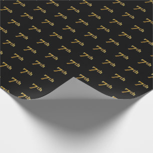 Papier Cadeau Black, Faux Gold 7e (Septième)