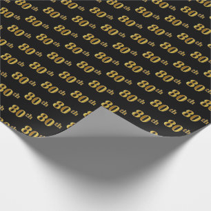 Papier Cadeau Black, Faux Gold 80e (Huitième)