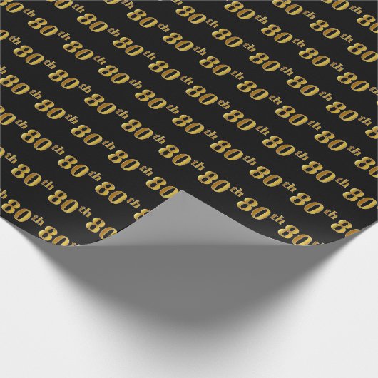 Papier Cadeau Black, Faux Gold 80e (Huitième) (Coin)