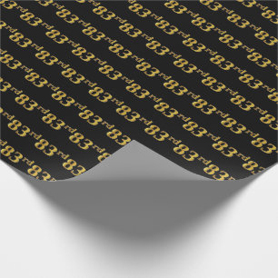 Papier Cadeau Black, Faux Gold 83e (Quatre-vingt-troisième)