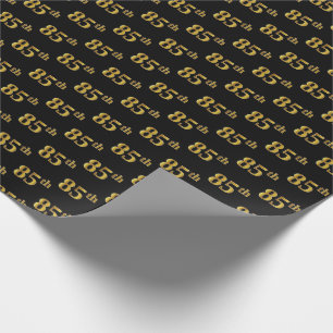 Papier Cadeau Black, Faux Gold 85e (Quatre-vingt-cinquième)