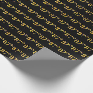 Papier Cadeau Black, Faux Gold 87e (Quatre-Vingt-Septième)