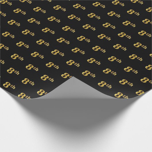 Papier Cadeau Black, Faux Gold 8e (Huitième) (Coin)