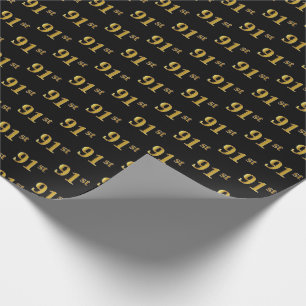 Papier Cadeau Black, Faux Gold 91st (Quatre-vingt-onze)