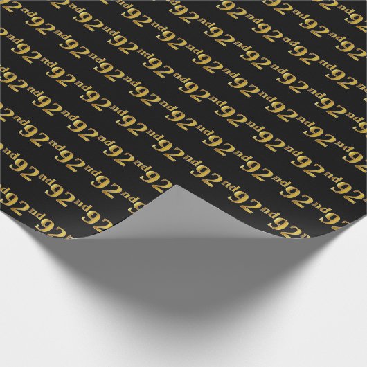 Papier Cadeau Black, Faux Gold 92e (Quatre-vingt-dix-deuxième) (Coin)
