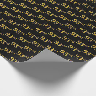 Papier Cadeau Black, Faux Gold 93e (Quatre-vingt-treizième)