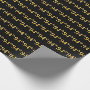 Papier Cadeau Black, Faux Gold 94e (Quatre-vingt-quatorzième)