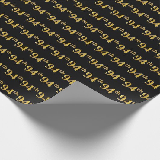 Papier Cadeau Black, Faux Gold 94e (Quatre-vingt-quatorzième) (Coin)