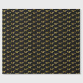 Papier Cadeau Black, Faux Gold 94e (Quatre-vingt-quatorzième) (Plat)