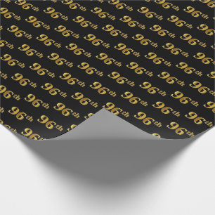 Papier Cadeau Black, Faux Gold 96e (Quatre-vingt-seizième)