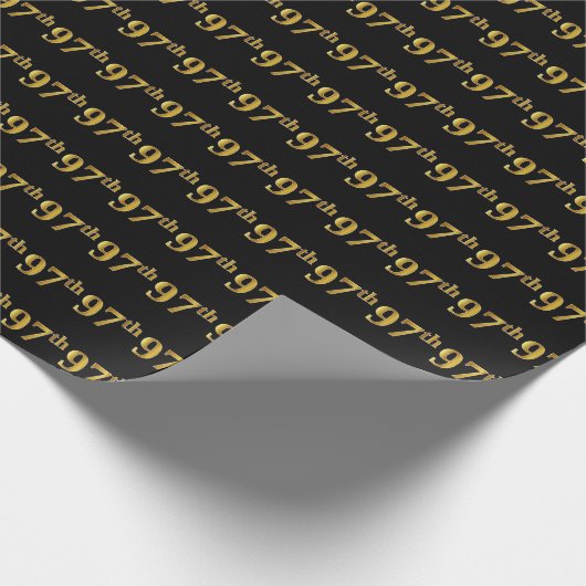 Papier Cadeau Black, Faux Gold 97e (Quatre-vingt-dix-septième) (Coin)