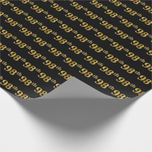 Papier Cadeau Black, Faux Gold 98e (Quatre-vingt-dix-huitième)