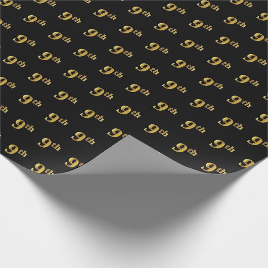 Papier Cadeau Black, Faux Gold 9e (Neuvième) (Coin)