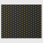 Papier Cadeau Black, Faux Gold 9th (Neuvième) Event Wrapper Pape (Plat)