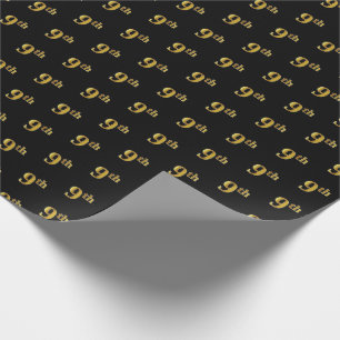Papier Cadeau Black, Faux Gold 9th (Neuvième) Event Wrapper Pape