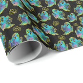 Papier Cadeau Black | Faux Parties scintillant moderne d'Hallowe (Coin rond)