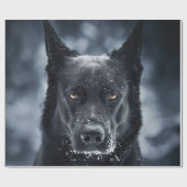 Papier Cadeau Black German Shepherd (Plat)