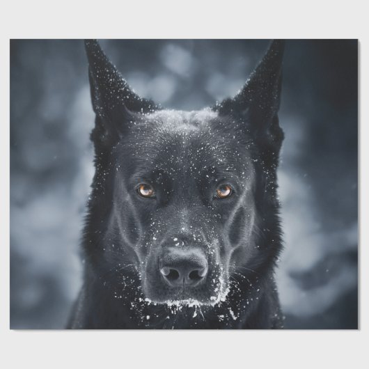 Papier Cadeau Black German Shepherd (Plat)