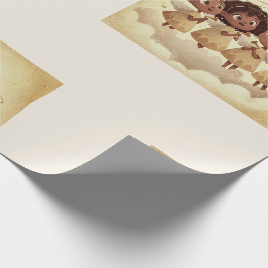 Papier Cadeau Black Girl Angel Christmas Choir Wrapping Paper 1 (Coin)