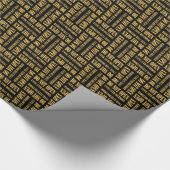 Papier Cadeau Black Gold Christmas Text-based Giftwrap (Coin)