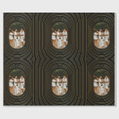 Papier Cadeau Black Gold Custom Photo Famille (Plat)