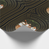 Papier Cadeau Black Gold Custom Photo Famille (Coin)