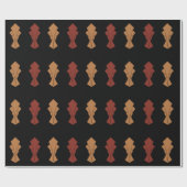 Papier Cadeau Black Gold et Rust Fantail (Plat)