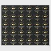 Papier Cadeau Black & Gold Golden Years 65e anniversaire (Plat)