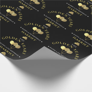 Papier Cadeau Black & Gold Golden Years 65e anniversaire