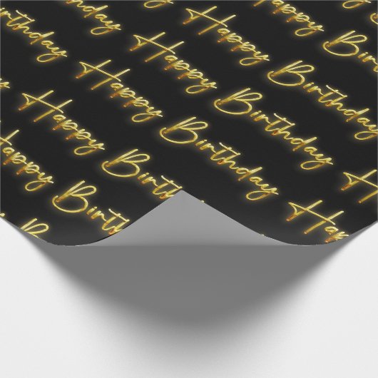 Papier Cadeau Black & Gold Joyeux anniversaire (Coin)